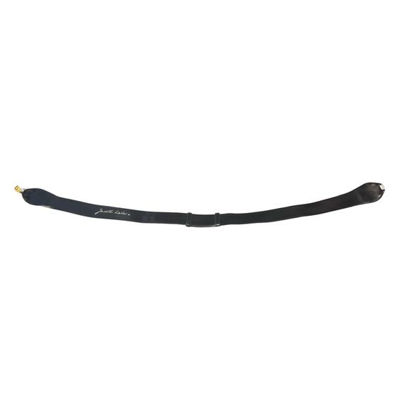 Judith Leiber Vintage Adjustable Belt w/ Interlocking Buckle - Black Leather